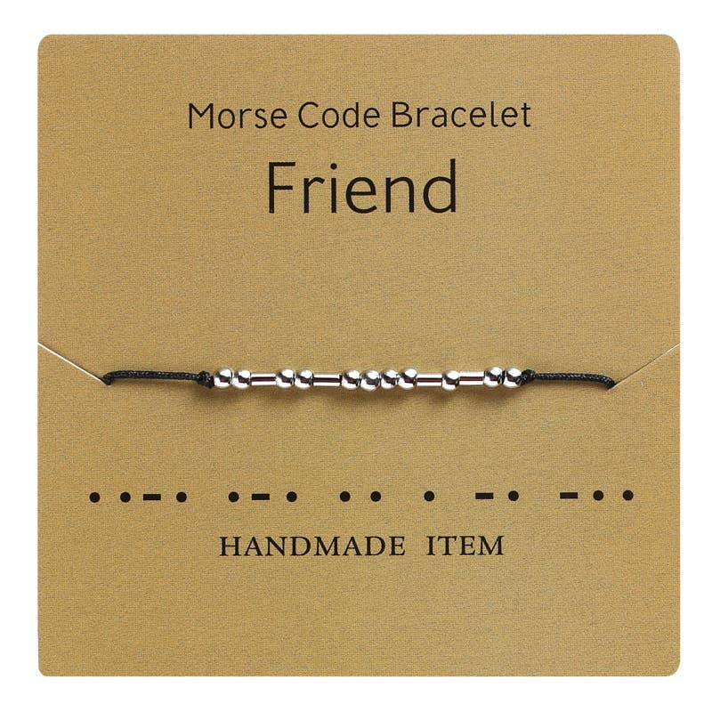 1PC Morse Code Bracelet Silver Beads