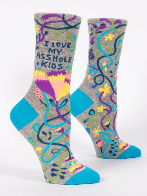 I LOVE MY ASSHOLE KIDS W-CREW SOCKS