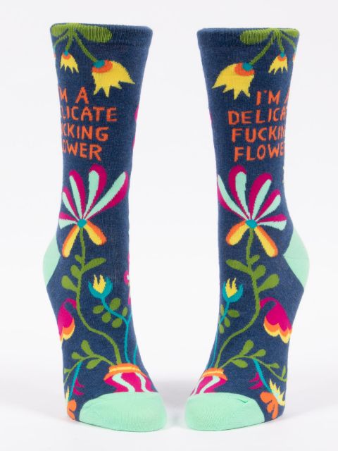 I'M A DELICATE FUCKING FLOWER W-CREW SOCKS