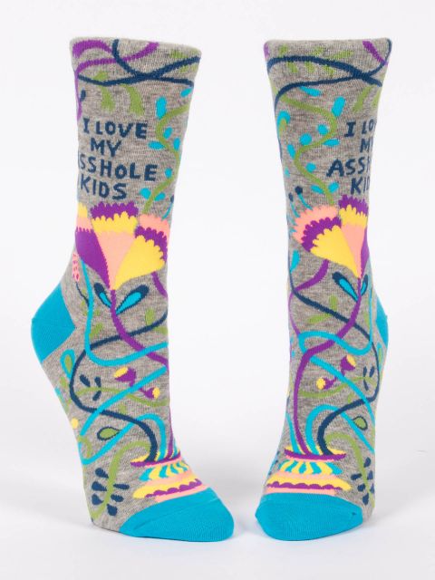 I LOVE MY ASSHOLE KIDS W-CREW SOCKS