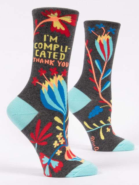 I'M COMPLICATED. THANK YOU. W-CREW SOCKS