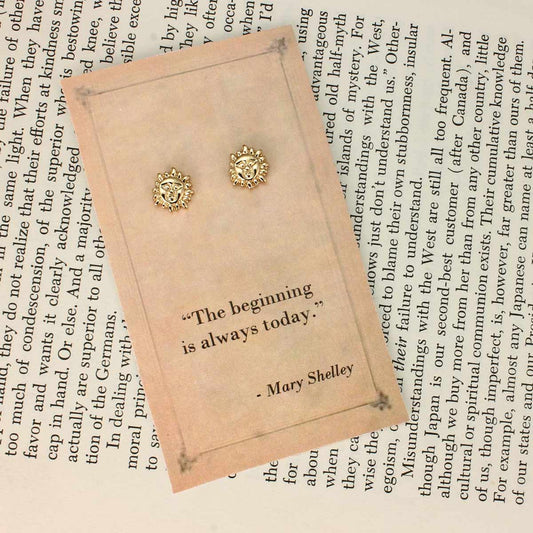 Literary Quote Sun Post Earrings