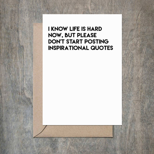 Inspirational Quotes Funny Sympathy Card