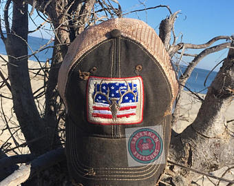 American flag with a deer Skull